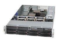 Supermicro SC825 TQ-R740WB - Rack-montable - 2U - ATX étendu - SAS - hot-swap 740 Watt - noir CSE-825TQ-R740WB