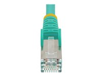 StarTech.com 50cm CAT6a Ethernet Cable - Aqua - Low Smoke Zero Halogen (LSZH) - 10GbE 500MHz 100W PoE++ Snagless RJ-45 w/Strain Reliefs S/FTP Network Patch Cord - Cordon de raccordement - RJ-45 (M) pour RJ-45 (M) - 50 cm - S/FTP - CAT 6a - IEEE 802.3bt - sans halogène, moulé, sans crochet, bloqué - turquoise NLAQ-50C-CAT6A-PATCH