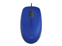 Logitech M110 Silent - Souris - droitiers et gauchers - optique - 3 boutons - filaire - USB - bleu 910-005488