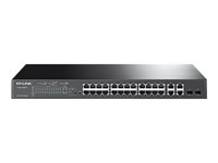 TP-Link Smart PoE Switch T1500-28PCT - Commutateur - 24 x 10/100 (PoE) + 2 x SFP + 4 x 10/100/1000 - Montable sur rack - PoE TL-SL2428P