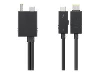 Lenovo Split Cable - Câble Thunderbolt - USB-C/jack d'alimentation CC pour 24 pin USB-C, Slim Tip - Thunderbolt 3 - 1.5 m - noir - pour ThinkPad P1 Gen 3; P15 Gen 1; P17 Gen 1; T15g Gen 1; X1 Carbon Gen 8; X1 Extreme Gen 3 4X90U90621