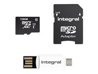 Integral Smartphone and Tablet - Carte mémoire flash (adaptateur microSDHC - SD inclus(e)) - 128 Go - Class 10 - microSDXC UHS-I INMSDX128G10-SPTOTGR
